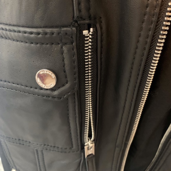 Michel Kors Leather Mixed Media Motorcycle Jacket NWOT - Picture 10 of 16